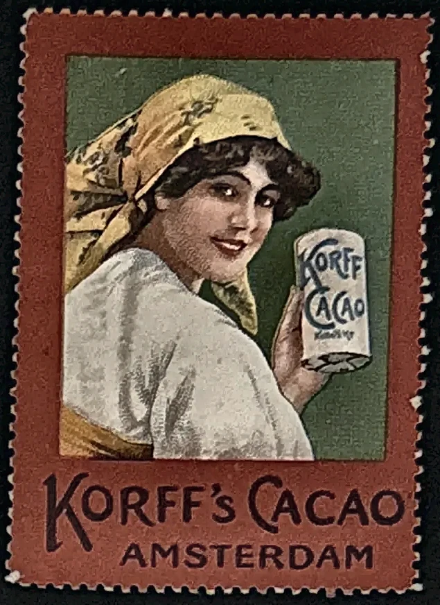 Korff's Cacao Amsterdam – reclamesluitzegel