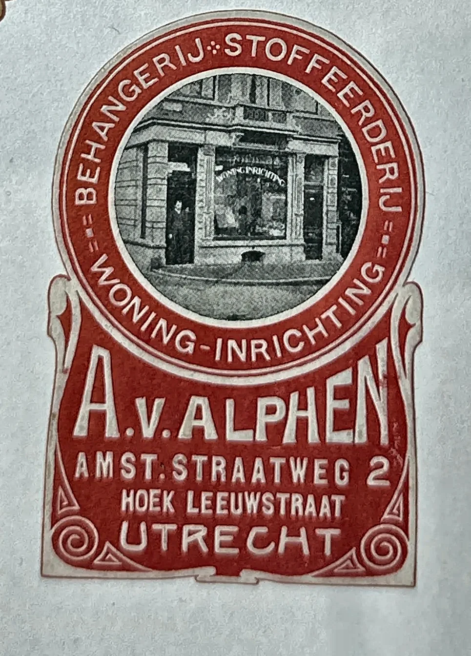 Sluitzegel A. v. Alphen – Behangerij & Woninginrichting Utrecht