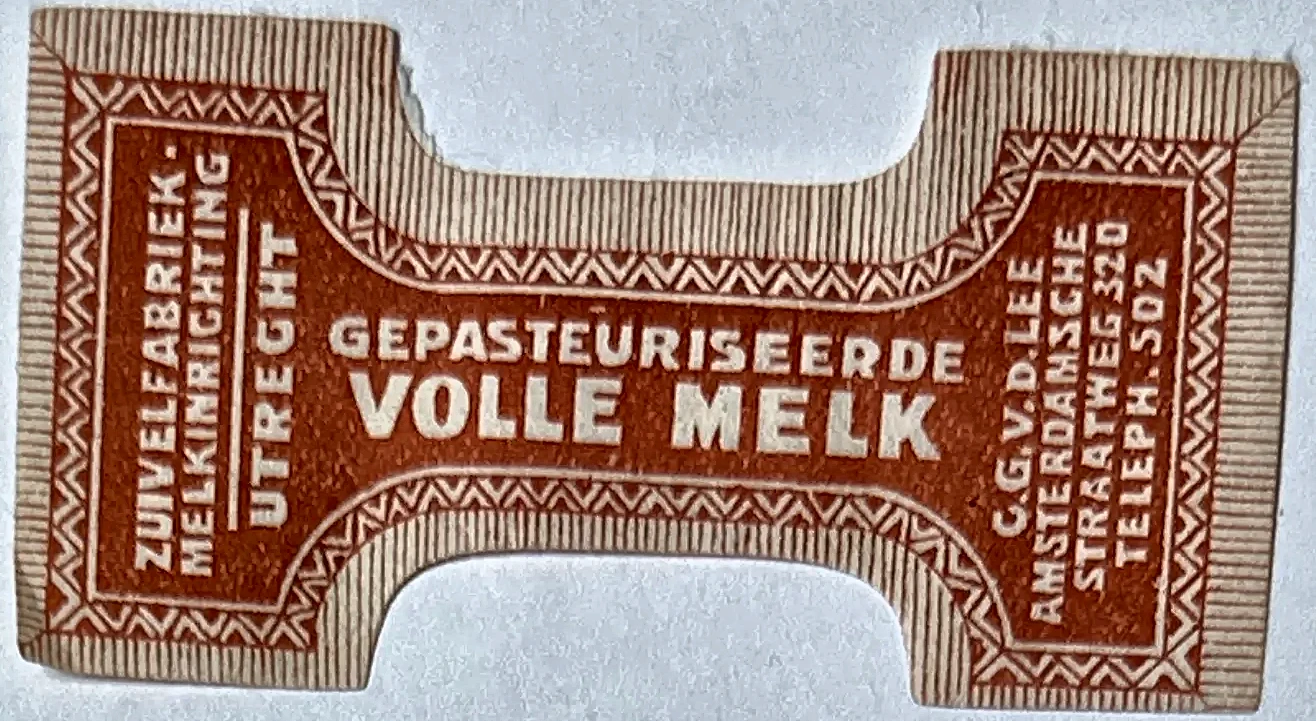 Sluitzegel Gepasteuriseerde Volle Melk – C.G. v.d. Lee Utrecht