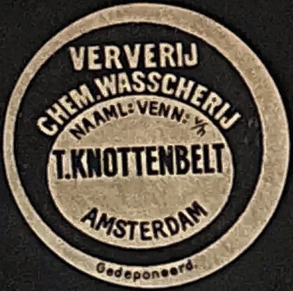 Sluitzegel Ververij & Chem. Wasscherij T. Knottenbelt Amsterdam