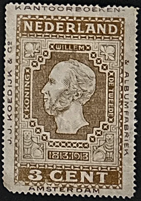 Sluitzegel J.J. Koedijk & Co. – 100 jaar Koninkrijk Nederland 1813-1913