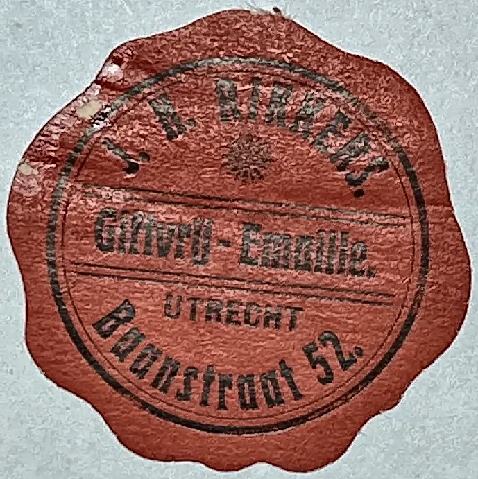 Lakzegel J.M. Kircens – Gifford-Emaille, Utrecht