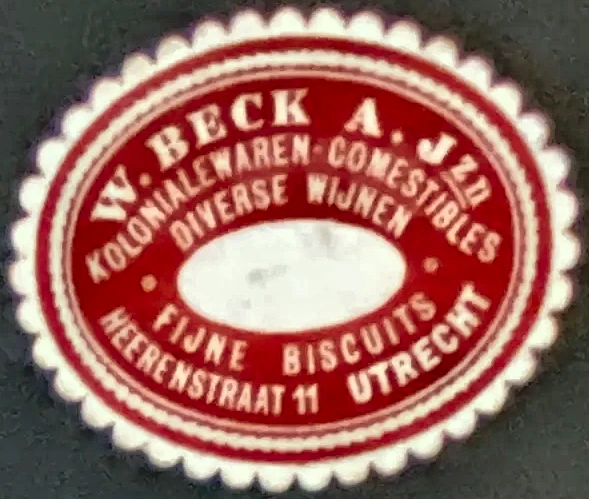 Sluitzegel W. Beck A.Jzn – Koloniale Waren & Comestibles, Utrecht