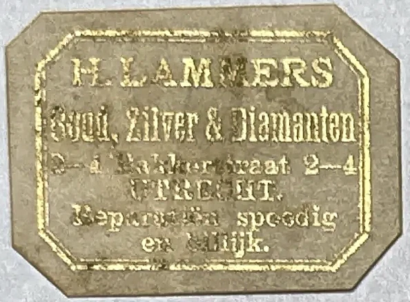 Sluitzegel H. Lammers – Goud, Zilver & Diamanten, Utrecht