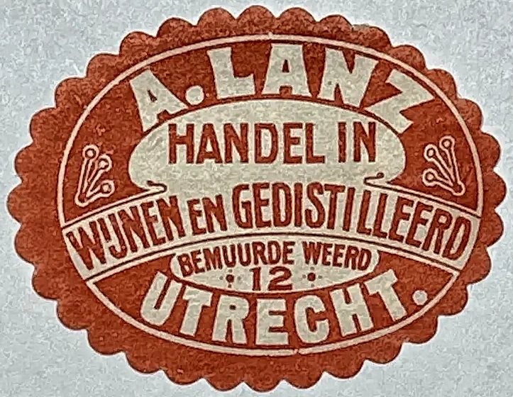 Sluitzegel A. Lanz – Handel in Wijnen en Gedistilleerd, Utrecht