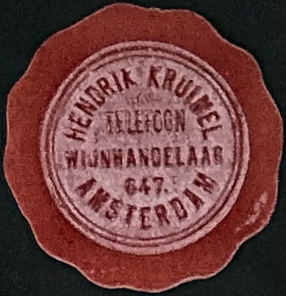 Sluitzegel Hendrik Kruimel, Wijnhandelaar Amsterdam