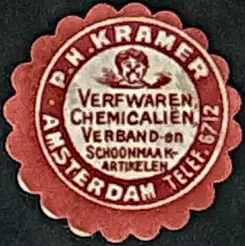 Sluitzegel P.H. Kramer – Verfwaren & Chemicaliën Amsterdam