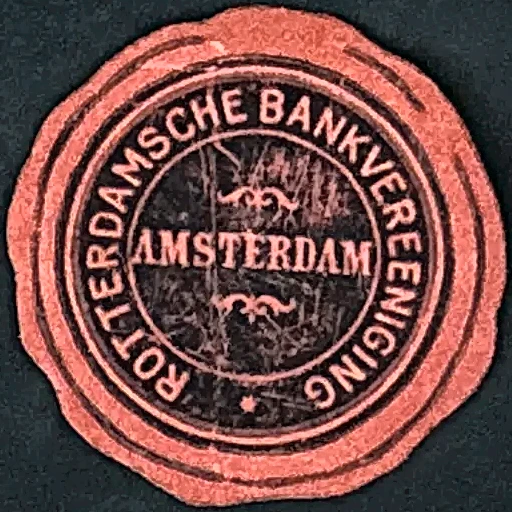 Sluitzegel Rotterdamsche Bankvereeniging Amsterdam