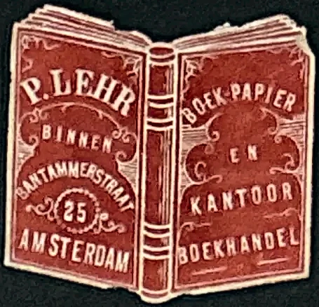 Sluitzegel P. Lehr Boek- en Kantoorboekhandel Amsterdam