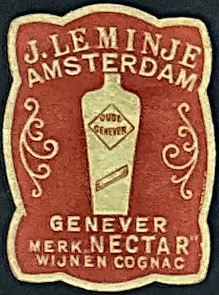 Reclamesluitzegel J. Leminje – Genever Merk Nectar, Amsterdam