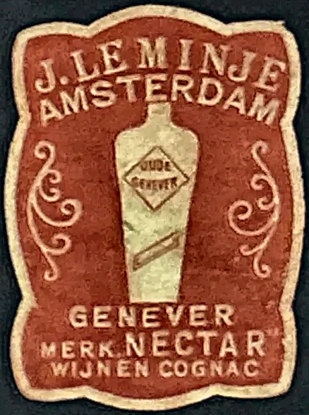 Reclamesluitzegel J. Leminje Amsterdam – Genever Merk Nectar