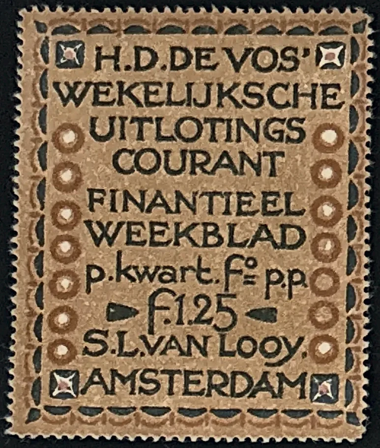 H.D. de Vos' Wekelijksche Uitlotings Courant – S.L. van Looy Amsterdam