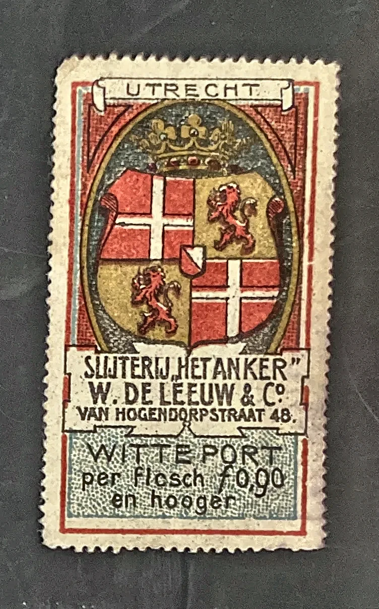 Sluitzegel Slijterij Het Anker – Witte Port Utrecht