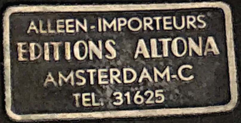 Sluitzegel Editions Altona – Alleen-Importeurs Amsterdam