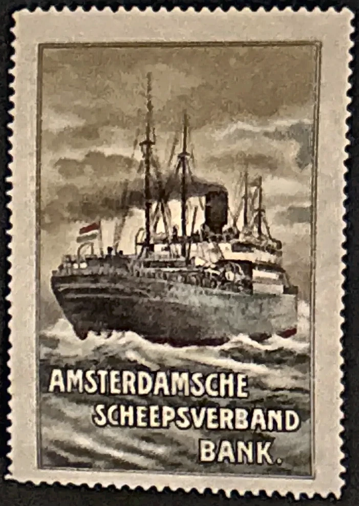 Amsterdamsche Scheepsverband Bank – stoomschip op zee