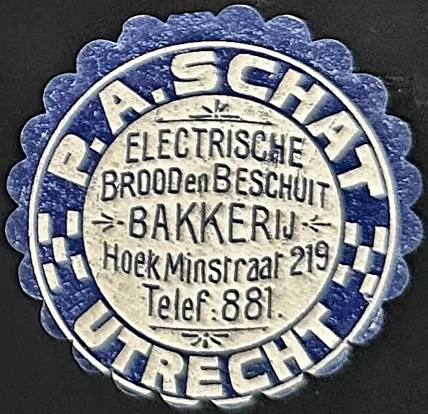 Sluitzegel P.A. Schat – Electrische Brood- en Beschuitbakkerij Utrecht