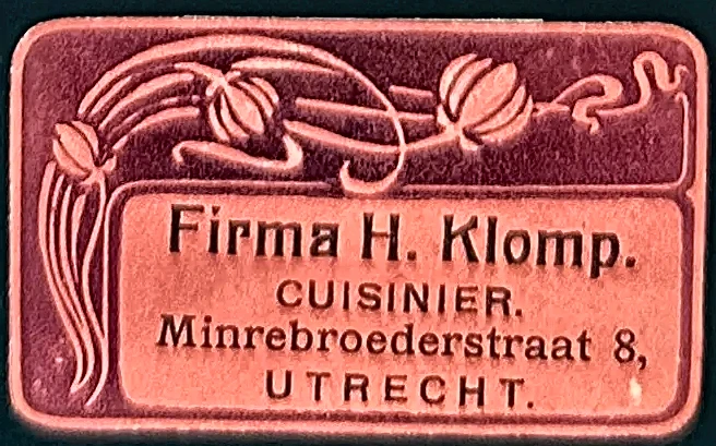 Sluitzegel Firma H. Klomp – Cuisinier Utrecht