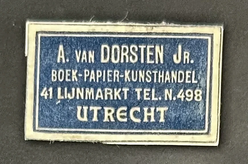 Sluitzegel A. van Dorsten Jr. – Boek-, Papier- en Kunsthandel Utrecht