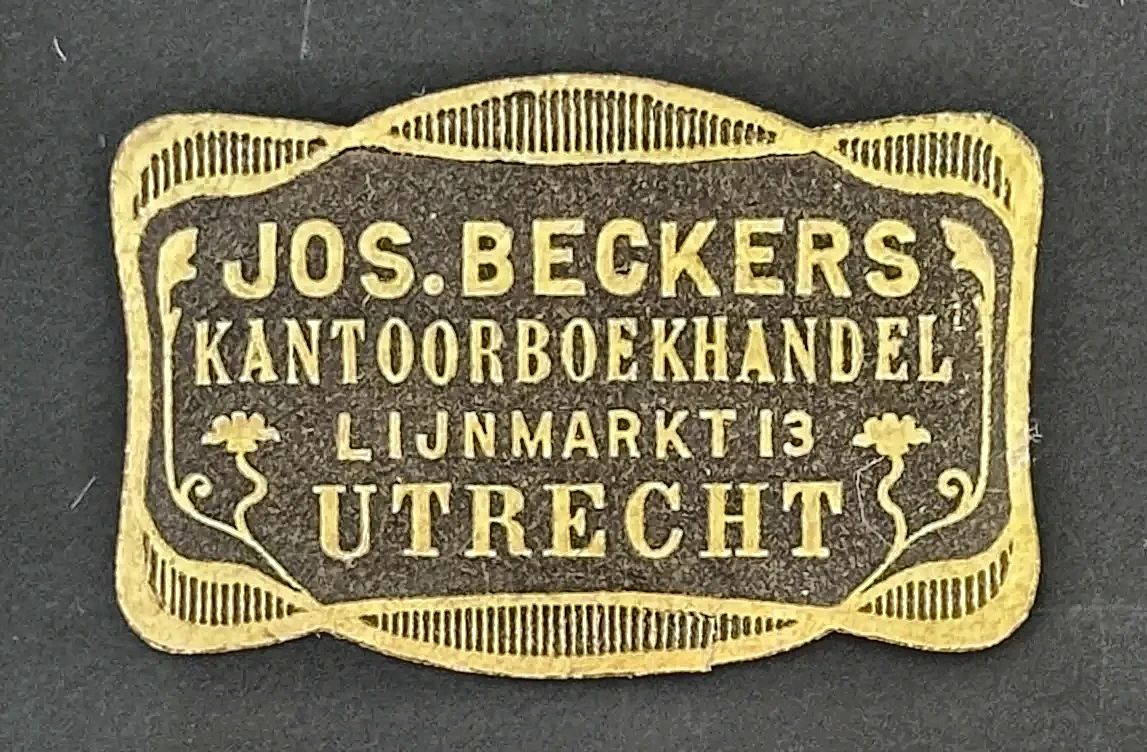 Sluitzegel Jos. Beckers Kantoorboekhandel Utrecht