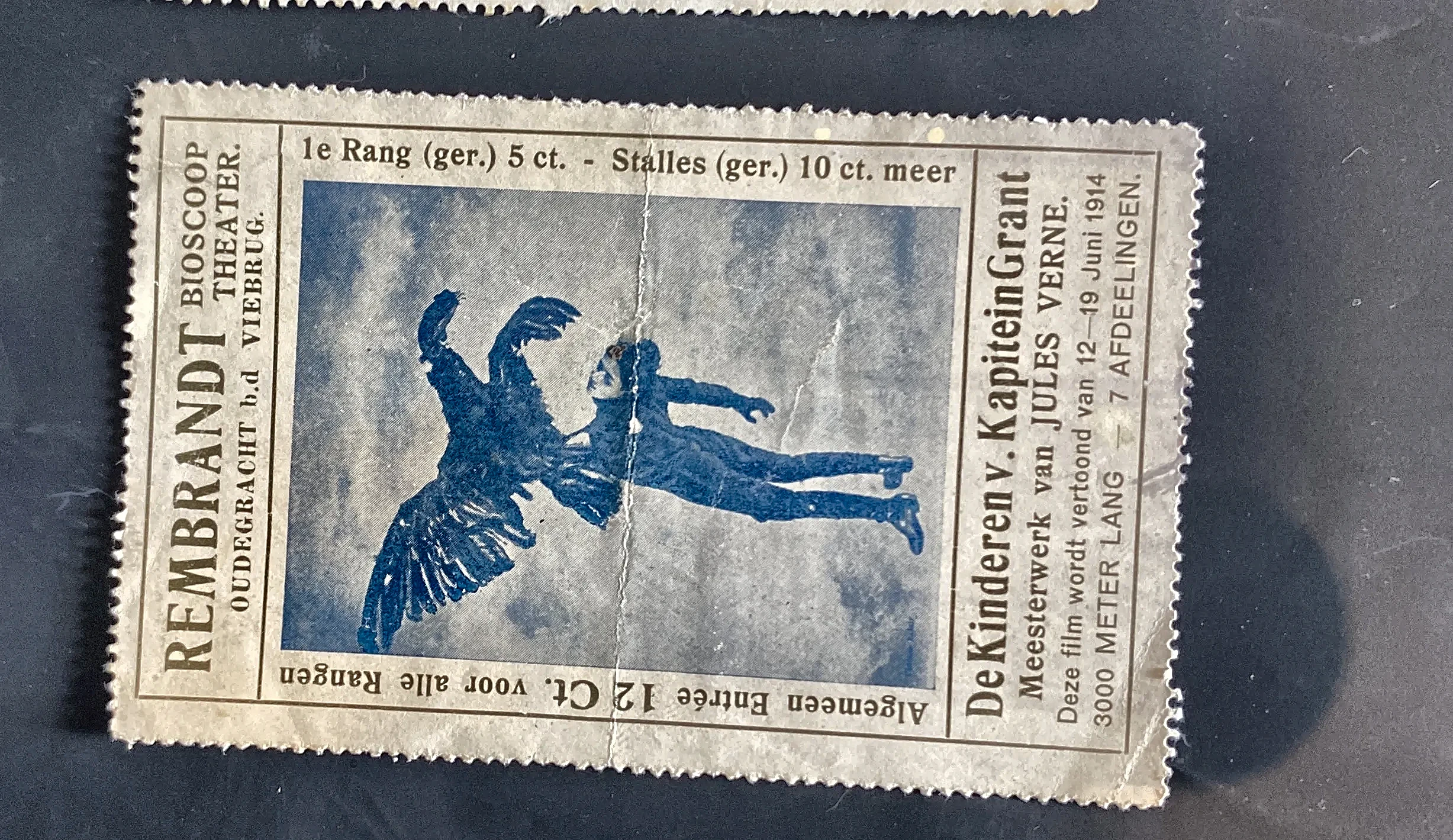 Sluitzegel Rembrandt Bioscoop – De Kinderen van Kapitein Grant (1914)