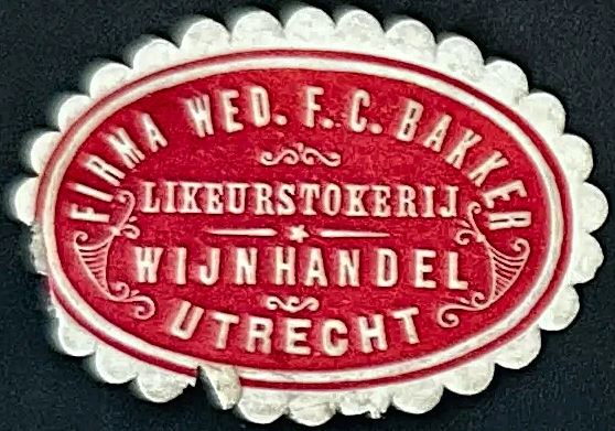 Sluitzegel Firma Wed. F.C. Bakker – Likeurstokerij & Wijnhandel Utrecht