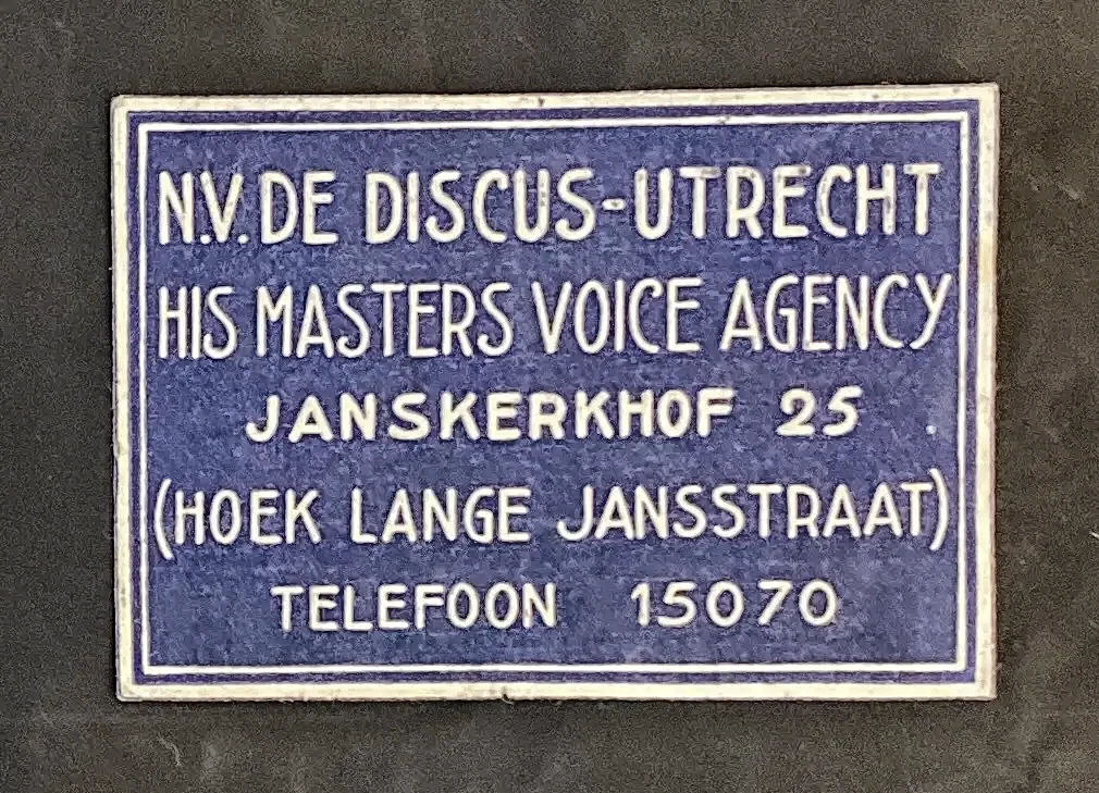 N.V. De Discus Utrecht – His Master's Voice Agent