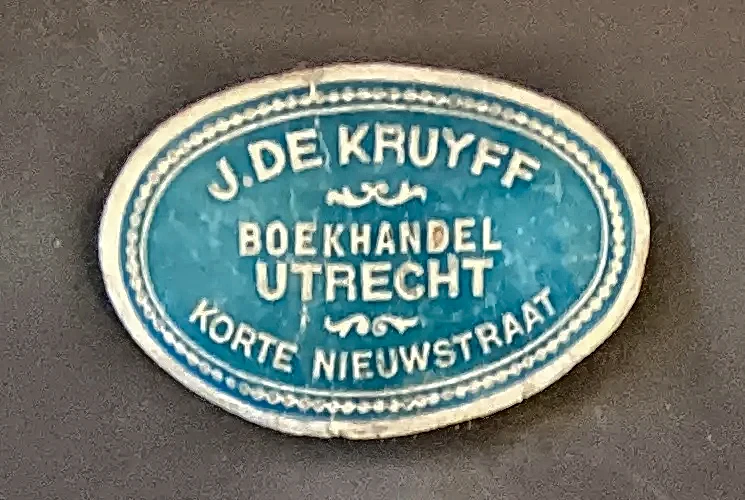 Sluitzegel Boekhandel J. de Kruyff Utrecht