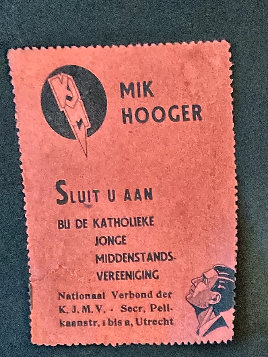 Sluitzegel KJMV – Mik Hooger, Katholieke Jonge Middenstandsvereeniging Utrecht