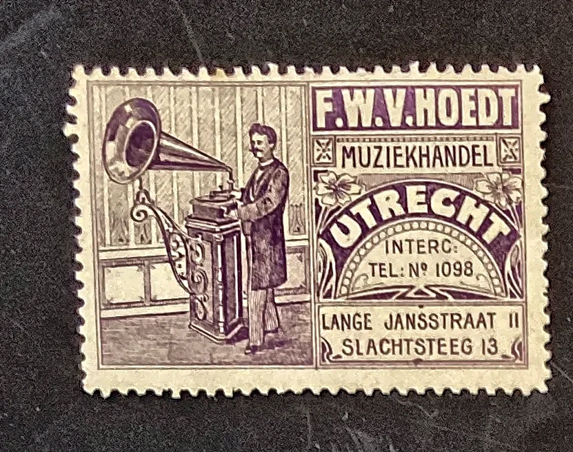 Sluitzegel Muziekhandel F.W.V. Hoedt Utrecht