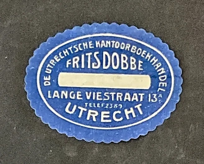 Sluitzegel Frits Dobbe - De Utrechtsche Kantoorboekhandel