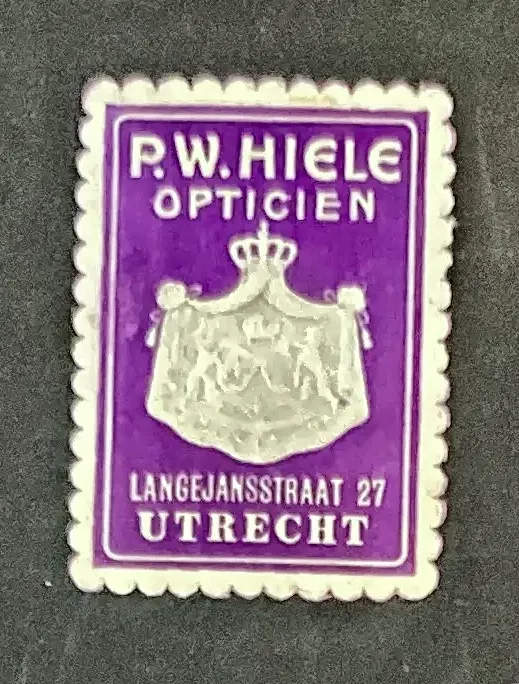 Reclamesluitzegel R.W. Hiele Opticien Utrecht