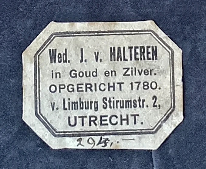 Sluitzegel Wed. J. v. Halteren – Juwelier Utrecht (opgericht 1780)