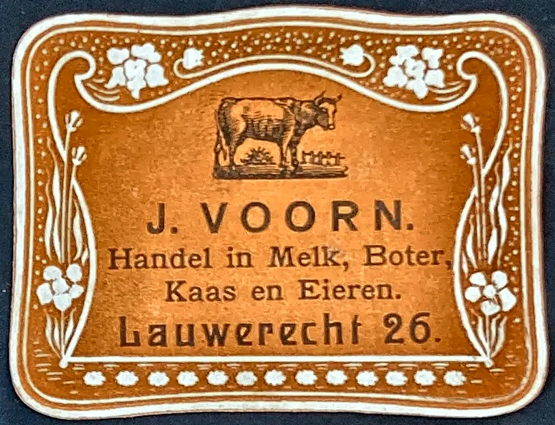 Sluitzegel J. Voorn – Handel in Melk, Boter, Kaas en Eieren, Utrecht