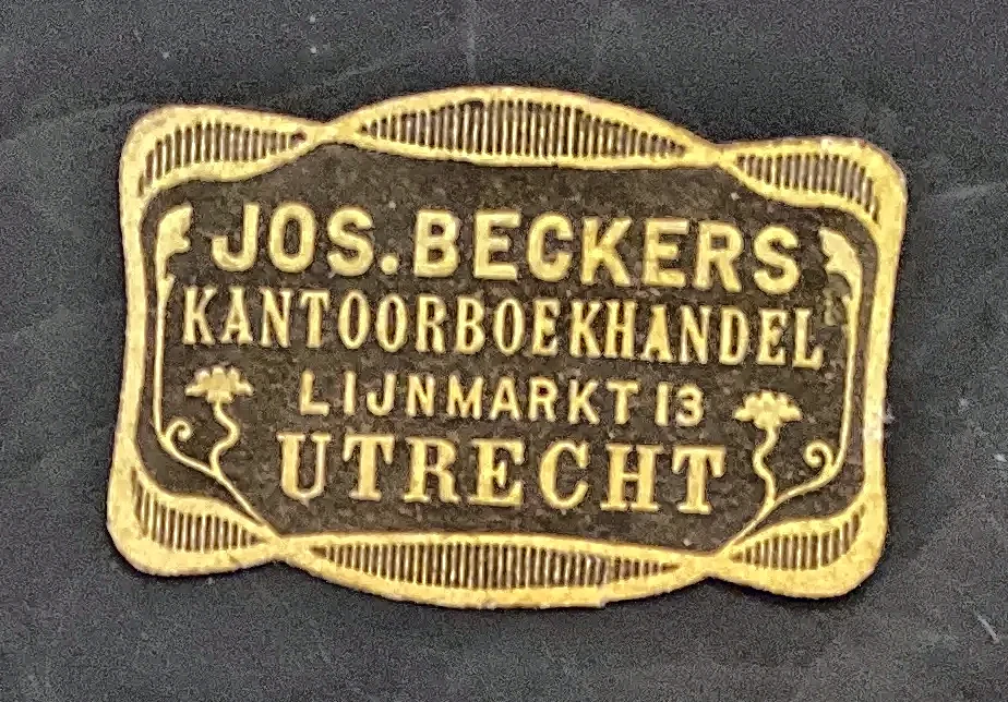 Sluitzegel Jos. Beckers Kantoorboekhandel Utrecht