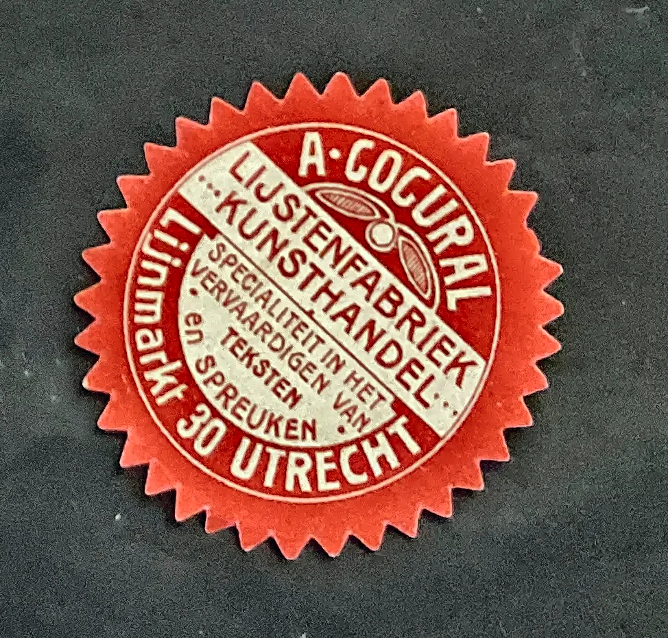 Sluitzegel A. Cogural – Lijstenfabriek & Kunsthandel Utrecht