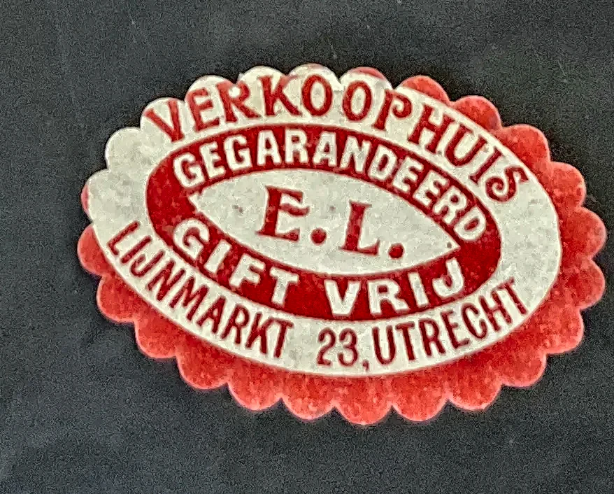 Sluitzegel Verkoophuis E.L. – Gegarandeerd Gifvrij, Utrecht