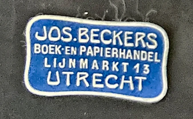 Sluitzegel Jos. Beckers Boek- en Papierhandel Utrecht