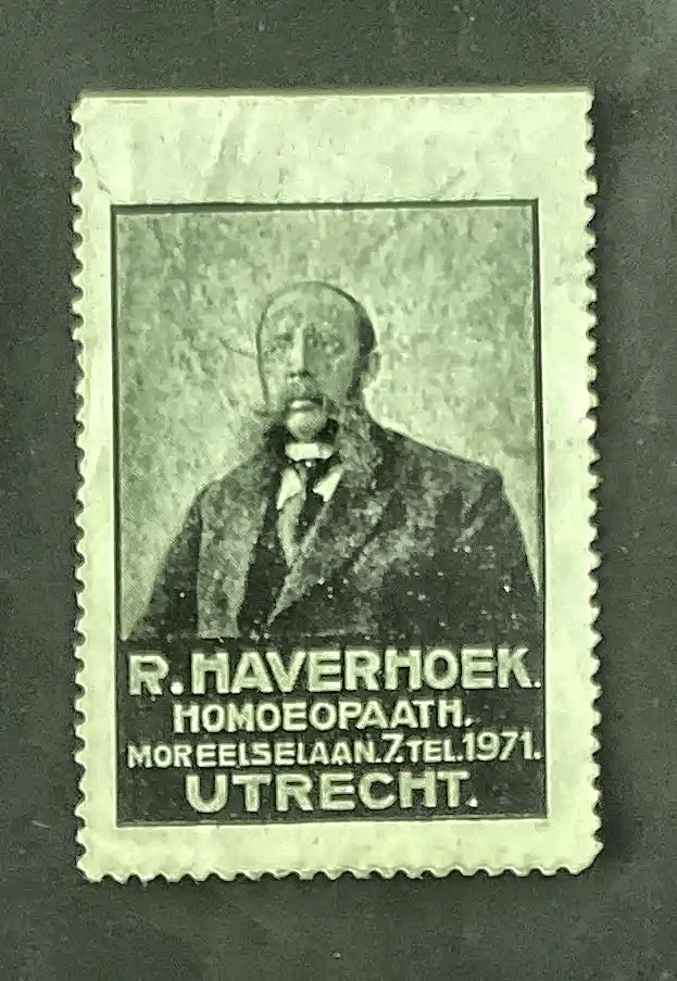 Reclamesluitzegel R. Haverhoek, Homeopaat Utrecht