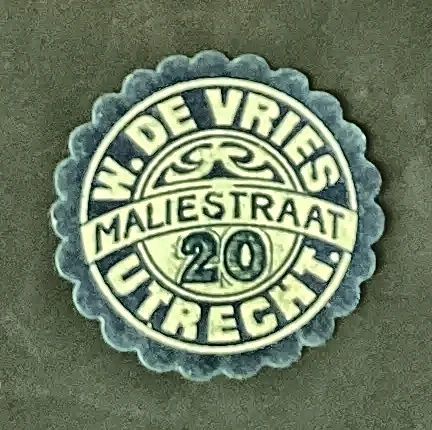 Sluitzegel W. De Vries – Maliestraat 20, Utrecht