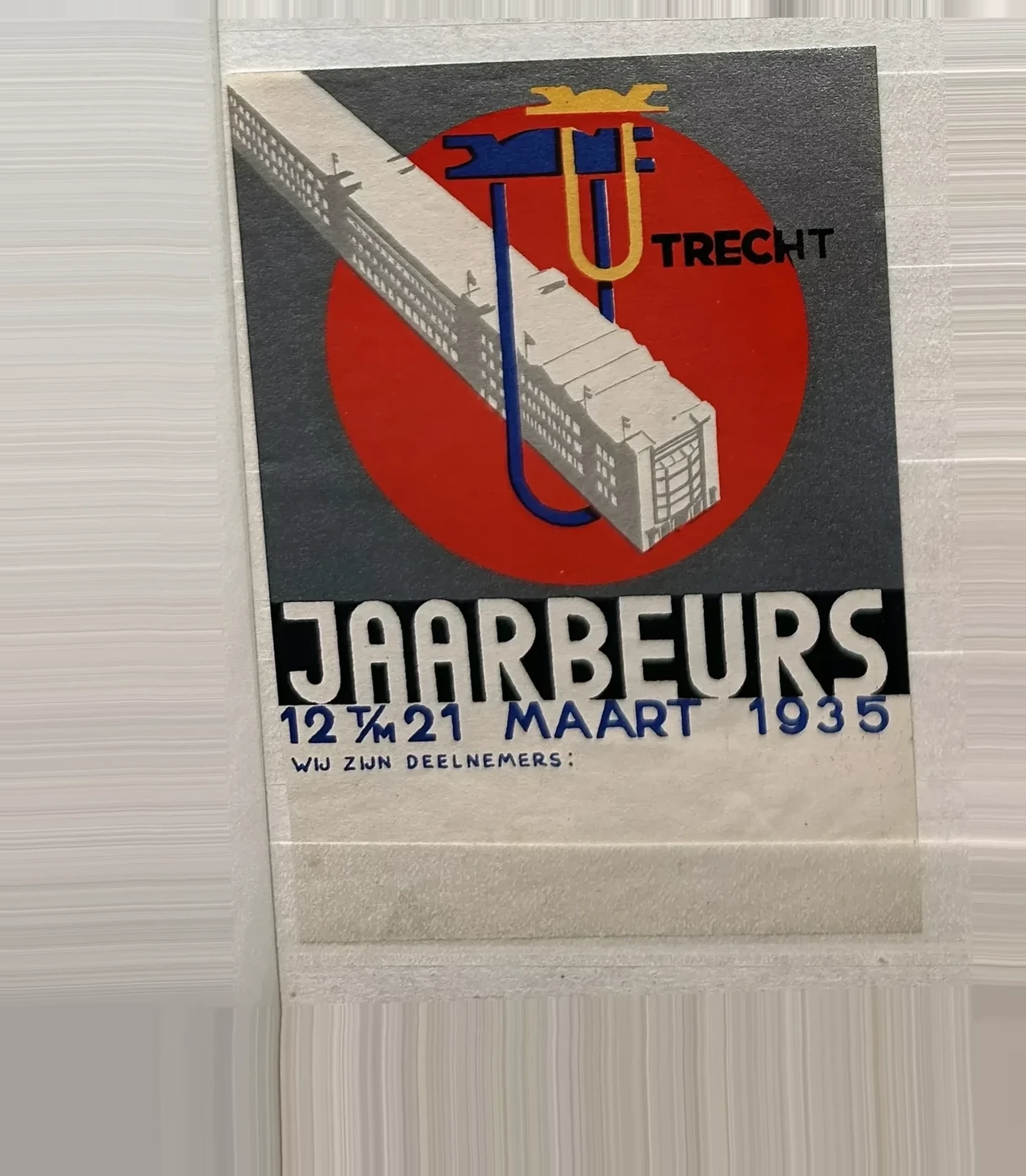 Utrechtse Jaarbeurs 1935 — Deelnemerssticker