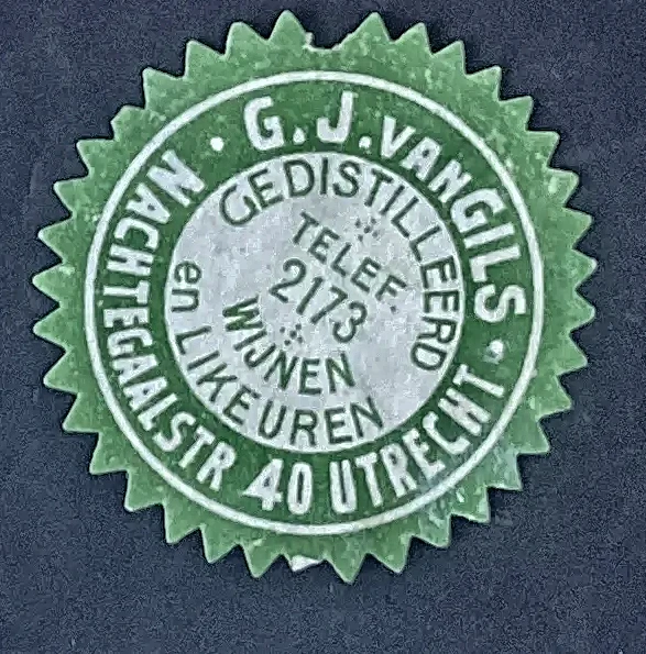 Sluitzegel G.J. van Gils – Gedistilleerd, Wijnen en Likeuren, Utrecht