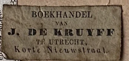 Sluitzegel Boekhandel J. de Kruyff, Utrecht