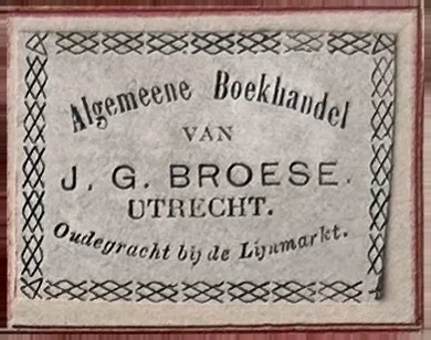 Sluitzegel Algemeene Boekhandel J.G. Broese Utrecht