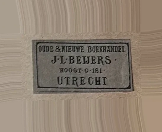 Sluitzegel J.L. Beijers – Oude & Nieuwe Boekhandel Utrecht
