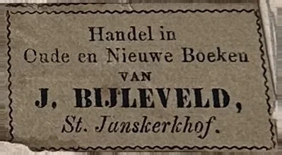 Sluitzegel boekhandel J. Bijleveld, Utrecht