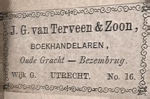Sluitzegel J. G. van Terveen & Zoon, Boekhandelaren Utrecht