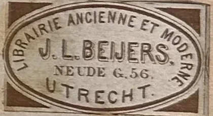Sluitzegel boekhandel J.L. Beijers, Utrecht