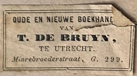 Sluitzegel T. de Bruyn – Oude en Nieuwe Boekhandel Utrecht