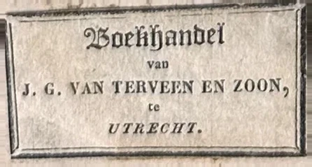 Sluitzegel Boekhandel J.G. van Terveen en Zoon, Utrecht