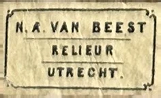 Sluitzegel N.A. van Beest, Boekbinder Utrecht